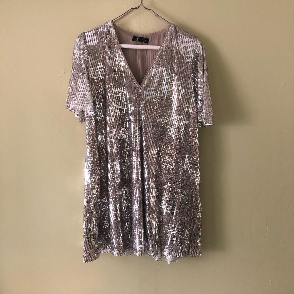 Zara silver sequined mini dress